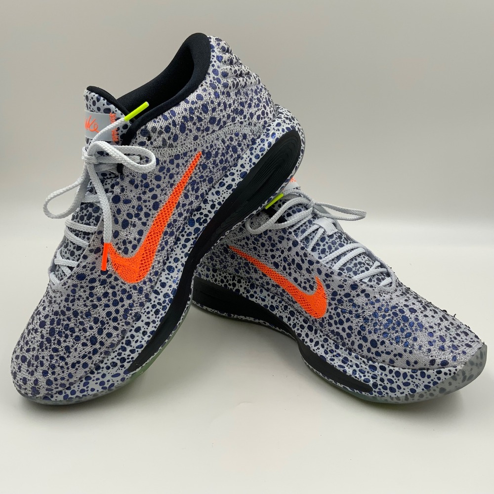 Nike Air Zoom GT Hustle 2 Safari Mens Basketball Shoes Grey Orange DJ9405-003